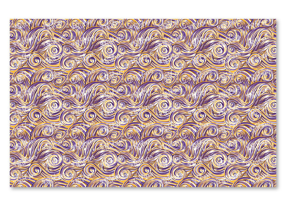 PatternPly® Scattered Purple and Gold Swirls product photo 2