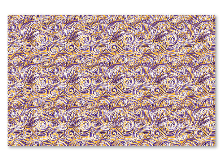 PatternPly® Scattered Purple and Gold Swirls