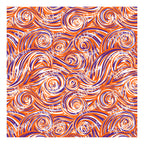 PatternPly® Transparent Purple and Orange Swirls sheet showing the pattern