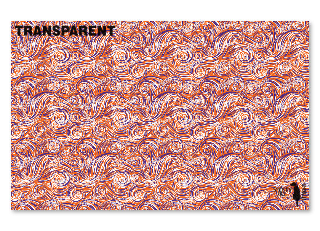 PatternPly® Transparent Purple and Orange Swirls