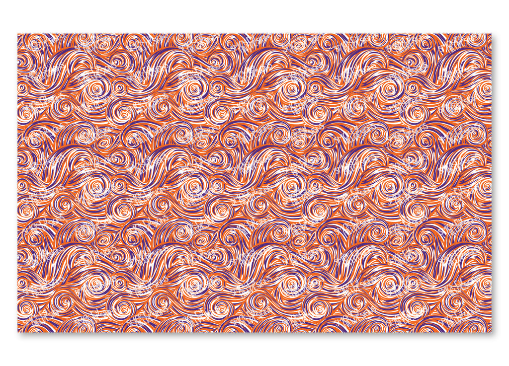 PatternPly® Scattered Purple and Orange Swirls product photo 2