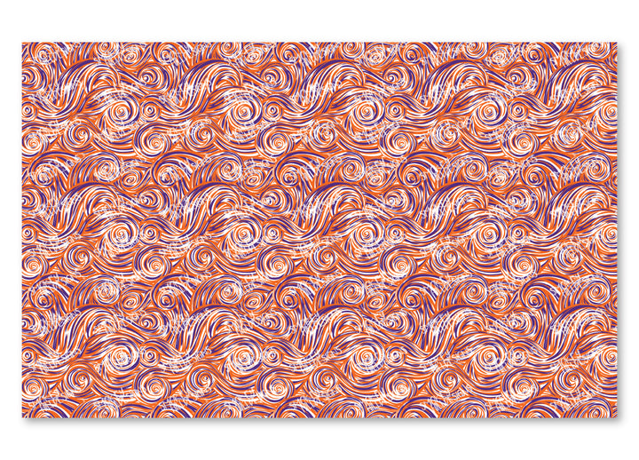 PatternPly® Scattered Purple and Orange Swirls