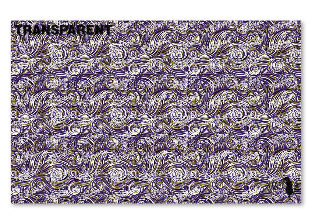 PatternPly® Transparent Purple, Gold, and Black Swirls product photo 2
