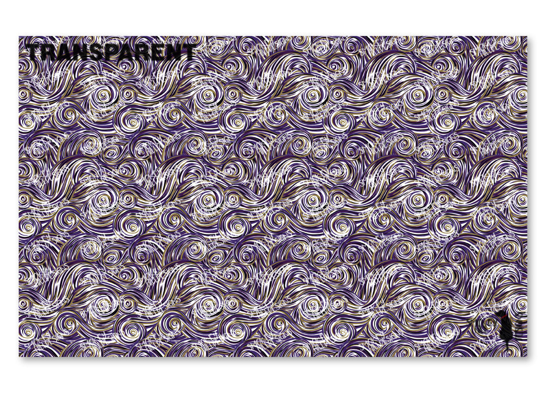 PatternPly® Transparent Purple, Gold, and Black Swirls