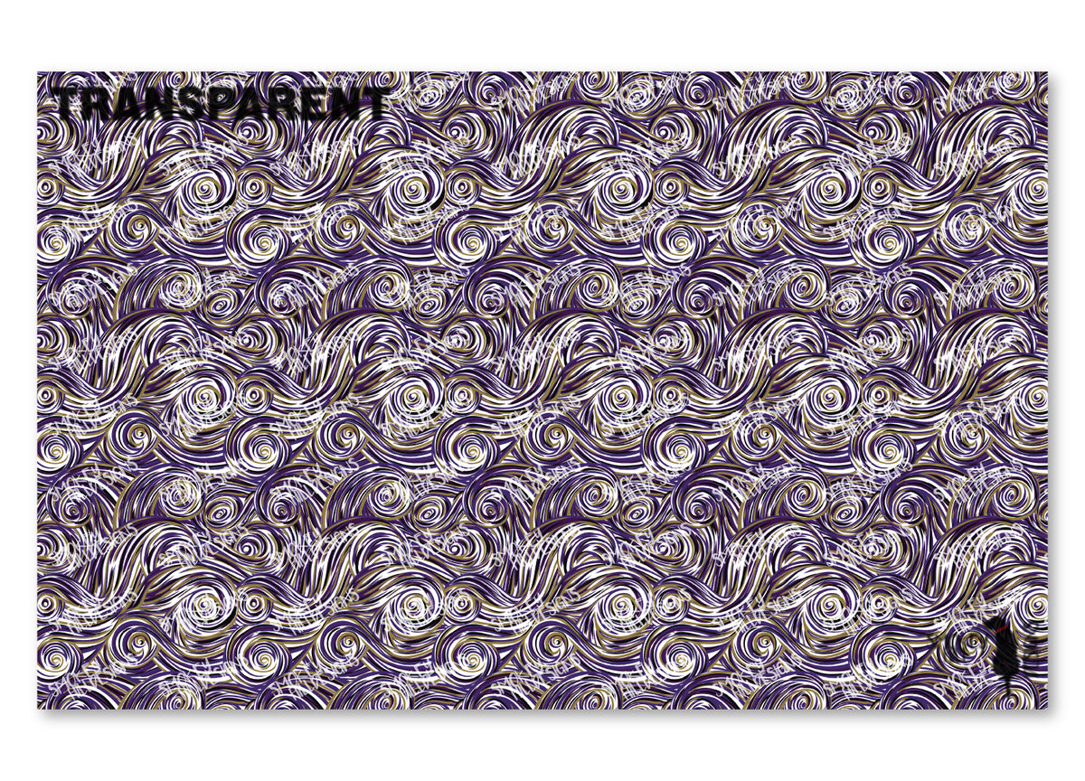 PatternPly® Transparent Purple, Gold, and Black Swirls product photo 2