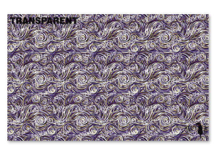 PatternPly® Transparent Purple, Gold, and Black Swirls