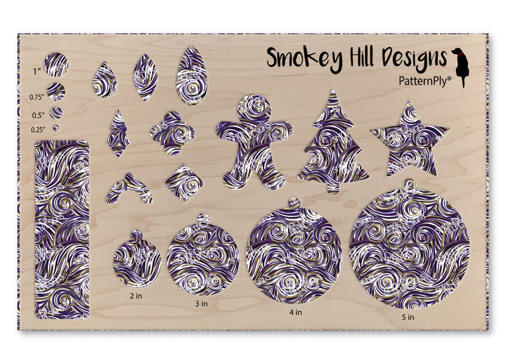 PatternPly® Transparent Purple, Gold, and Black Swirls