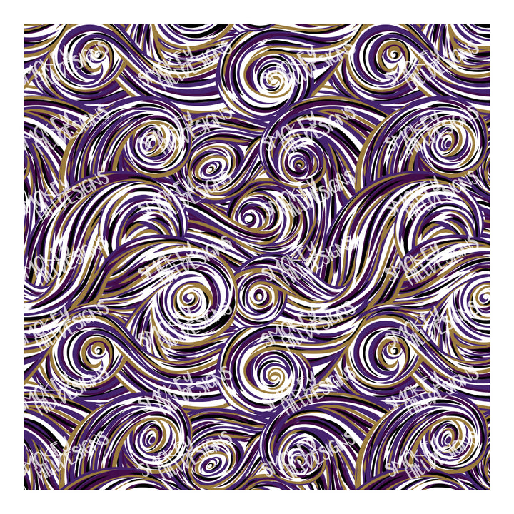 PatternPly® Transparent Purple, Gold, and Black Swirls
