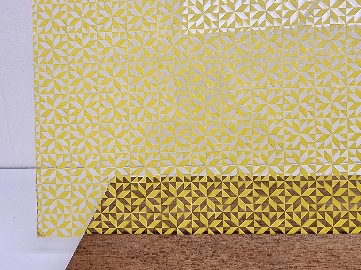 PatternPly® Scattered Quilt YELLOW sheet showing the pattern