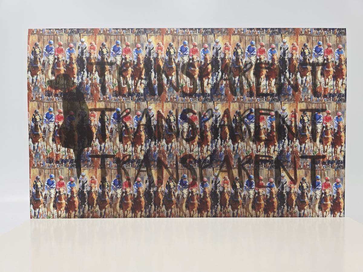 PatternPly® Transparent Race Horses sheet showing the pattern