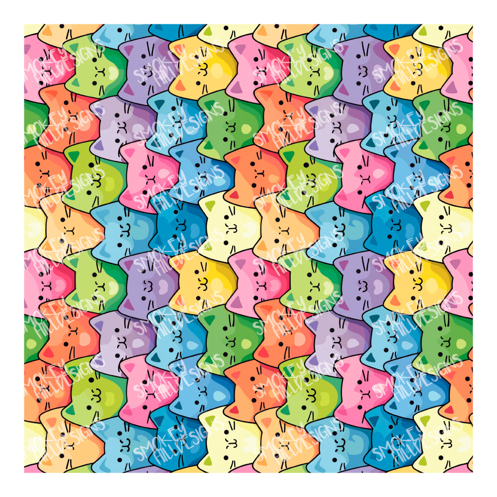 PatternPly® Full Coverage Rainbow Cats Large VERTICAL