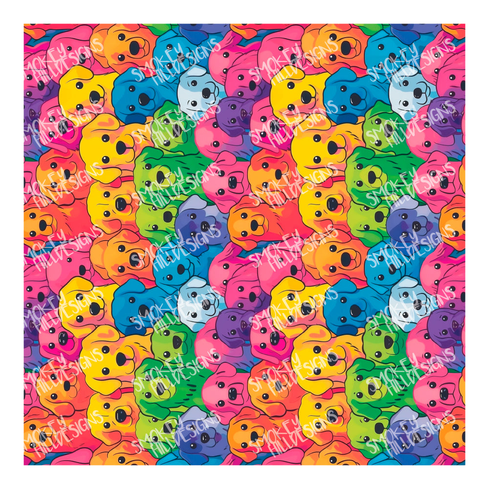 PatternPly® Full Coverage Rainbow Dogs Large VERTICAL