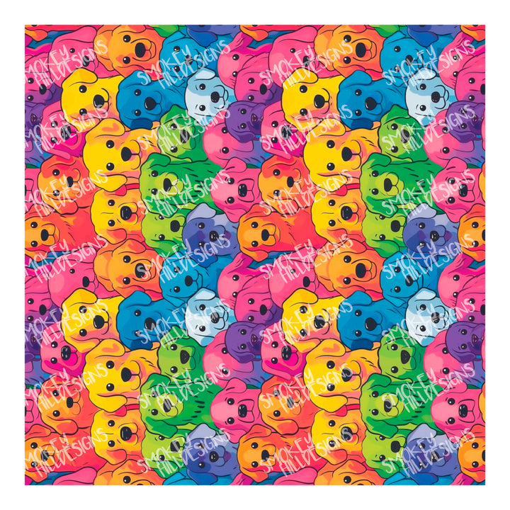 PatternPly® Full Coverage Rainbow Dogs Large VERTICAL