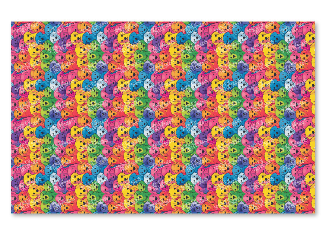 PatternPly® Full Coverage Rainbow Dogs Large VERTICAL