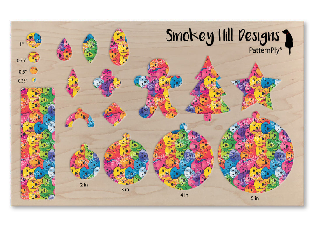 PatternPly® Full Coverage Rainbow Dogs Large VERTICAL