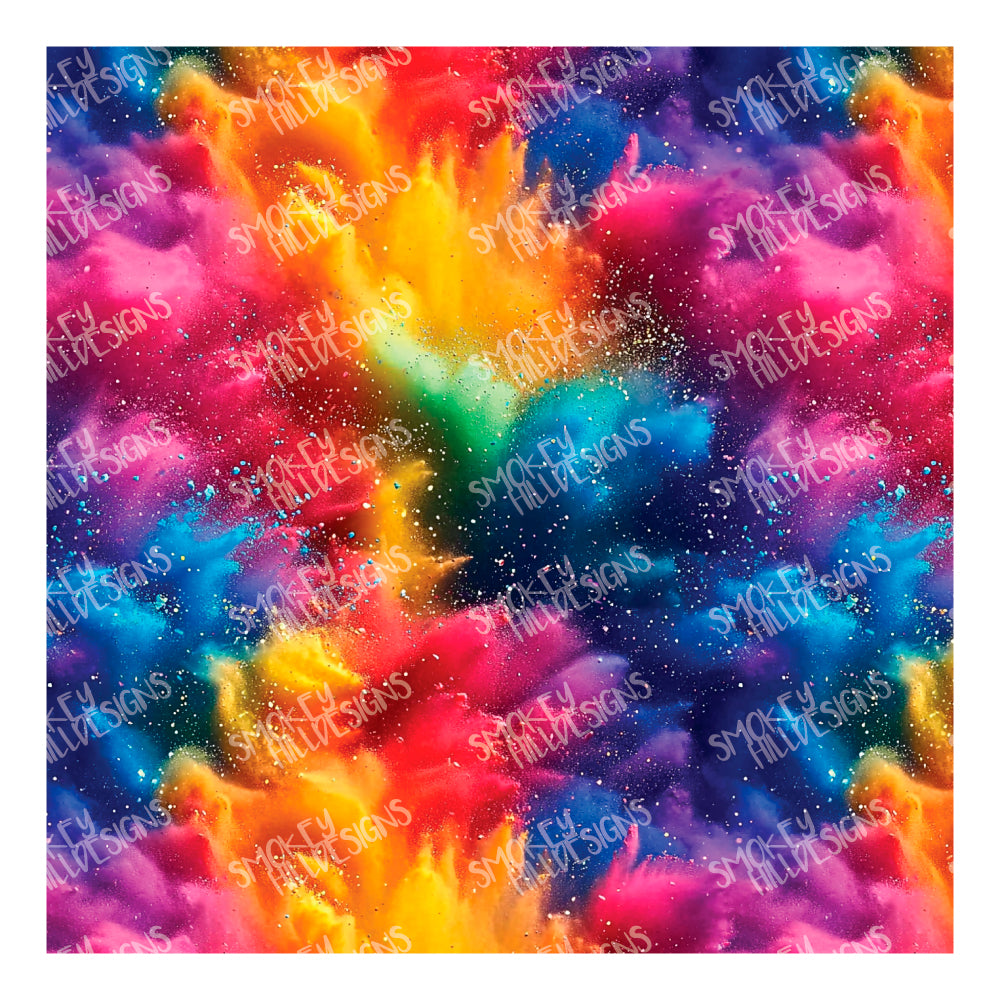 PatternPly® Transparent Rainbow Dust Explosion sheet showing the pattern