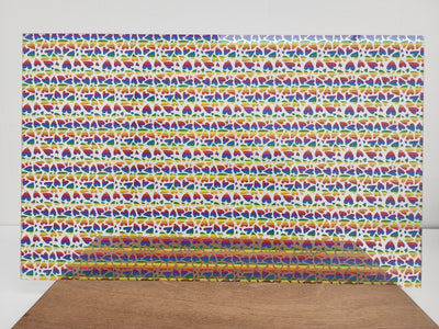 PatternPly® Scattered Rainbow Striped Hearts