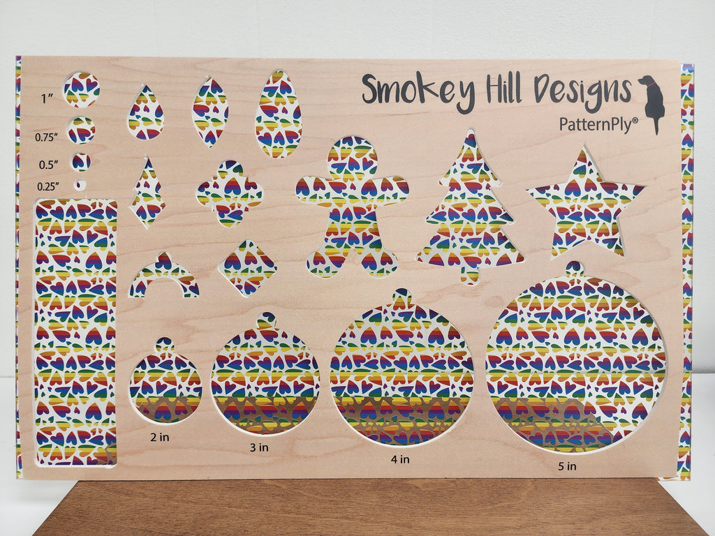 PatternPly® Scattered Rainbow Striped Hearts product photo 3
