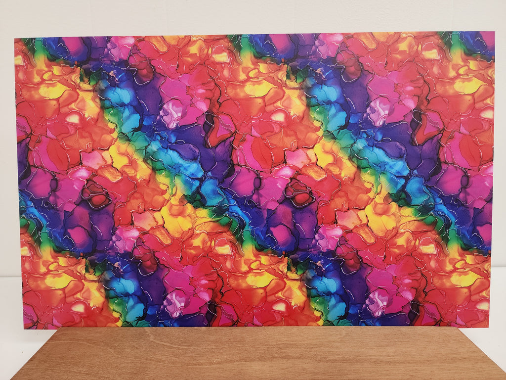 PatternPly® Full Coverage Rainbow Ink sheet showing the pattern