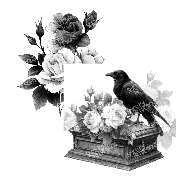 PatternPly® Full Coverage Raven and Roses