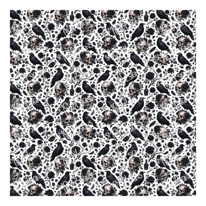 PatternPly® Scattered Raven And Skulls