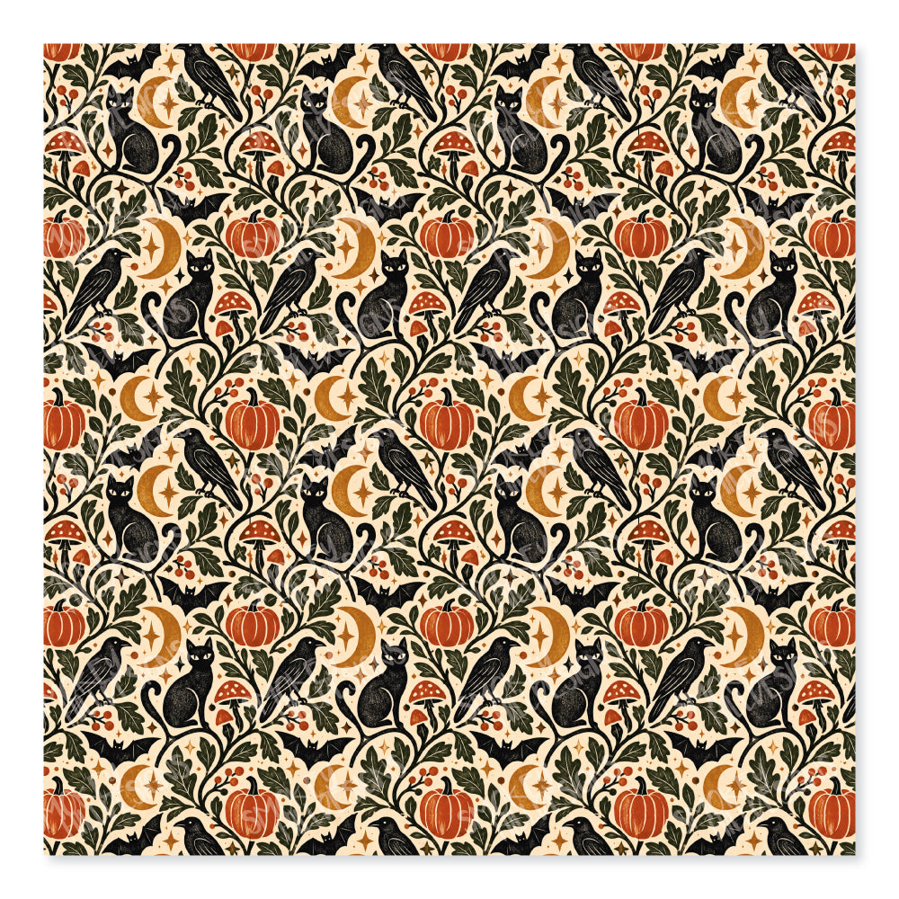 PatternPly® Transparent Ravens And Black Cats sheet showing the pattern