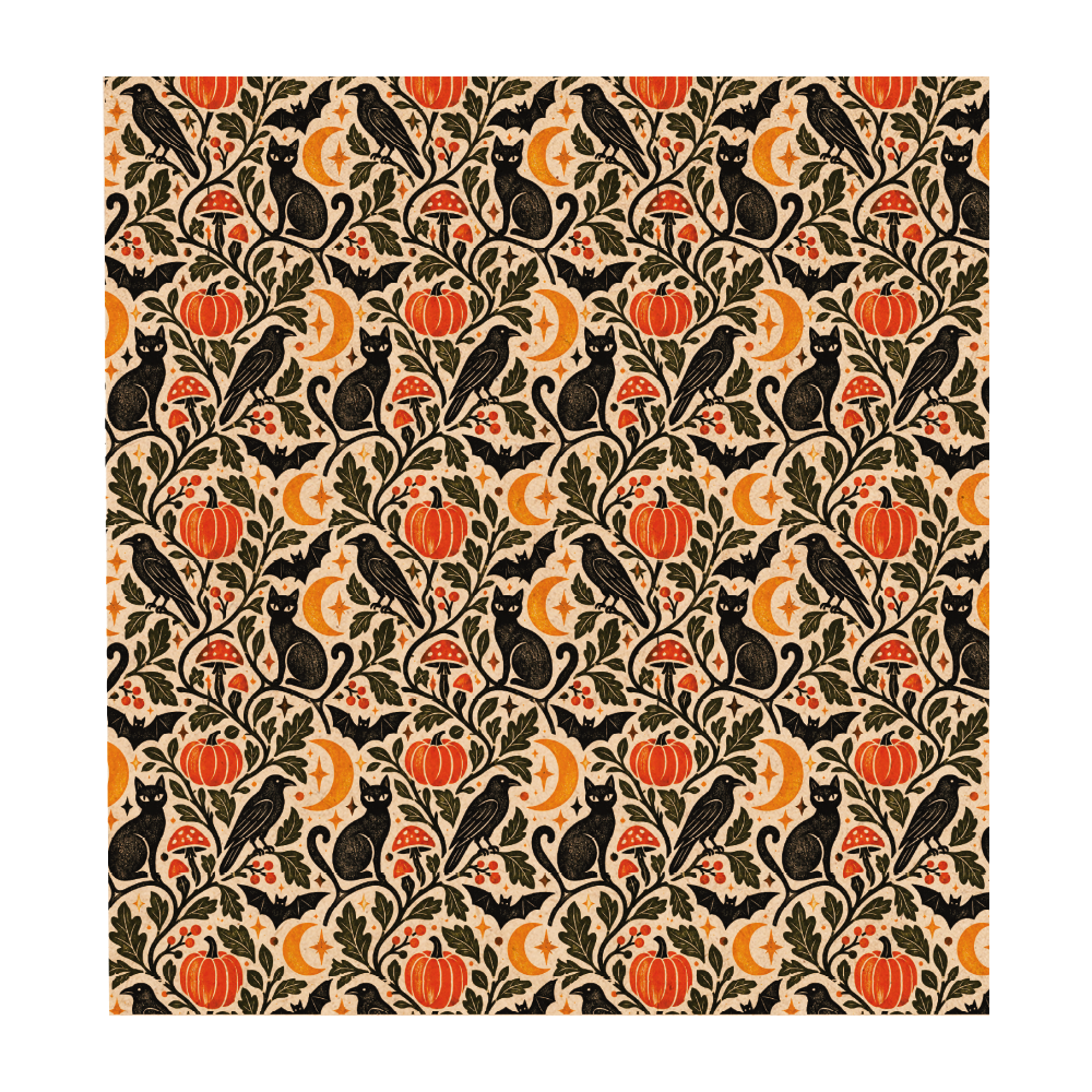 PatternPly® Naturals Ravens And Black Cats sheet showing the pattern