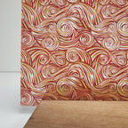 PatternPly® Scattered Red and Yellow Swirls sheet showing the pattern