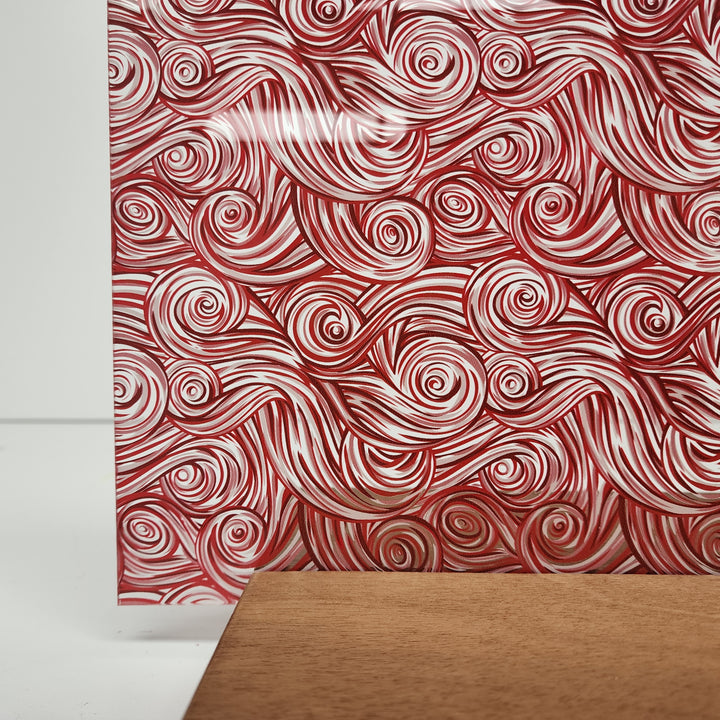 PatternPly® Scattered Red and White Swirls