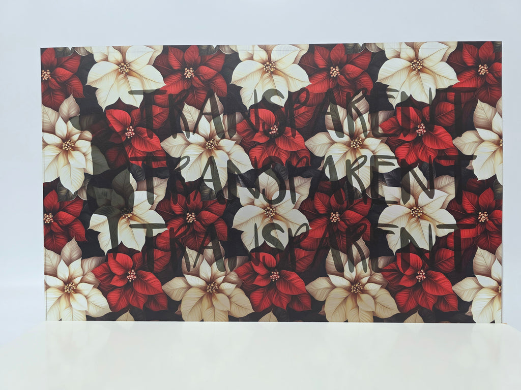 PatternPly® Transparent Red and White Poinsettia LARGE sheet showing the pattern