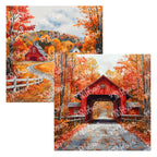 PatternPly® Full Coverage Red Barn and Covered Bridge sheet showing the pattern