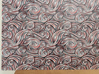PatternPly® Full Coverage Red, Black, and White Swirls sheet showing the pattern