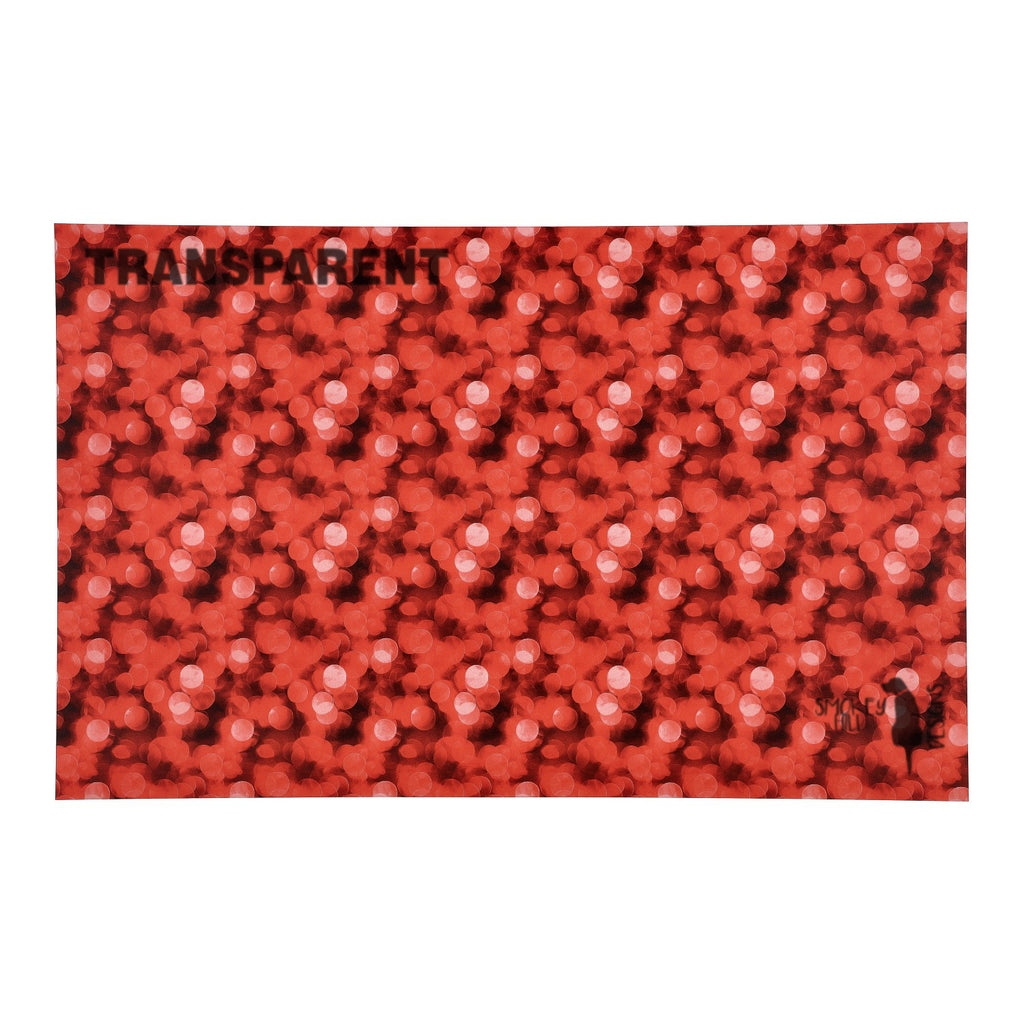 PatternPly® Transparent Red Bokeh sheet showing the pattern