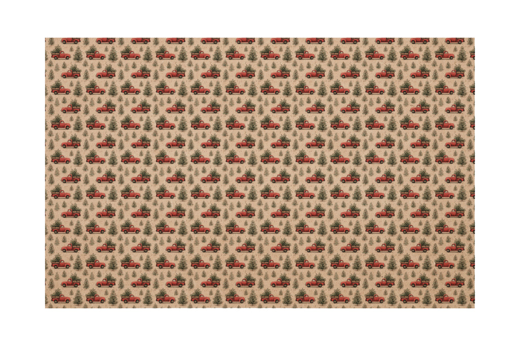 PatternPly® Naturals Red Christmas Trucks Small product photo 2