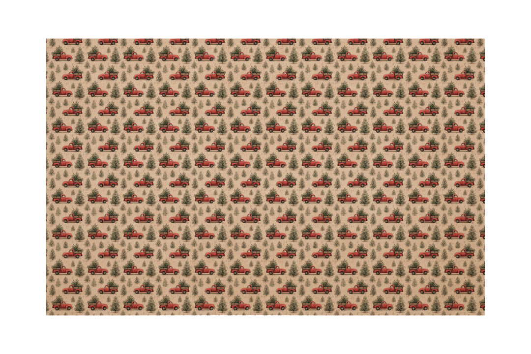 PatternPly® Naturals Red Christmas Trucks Small