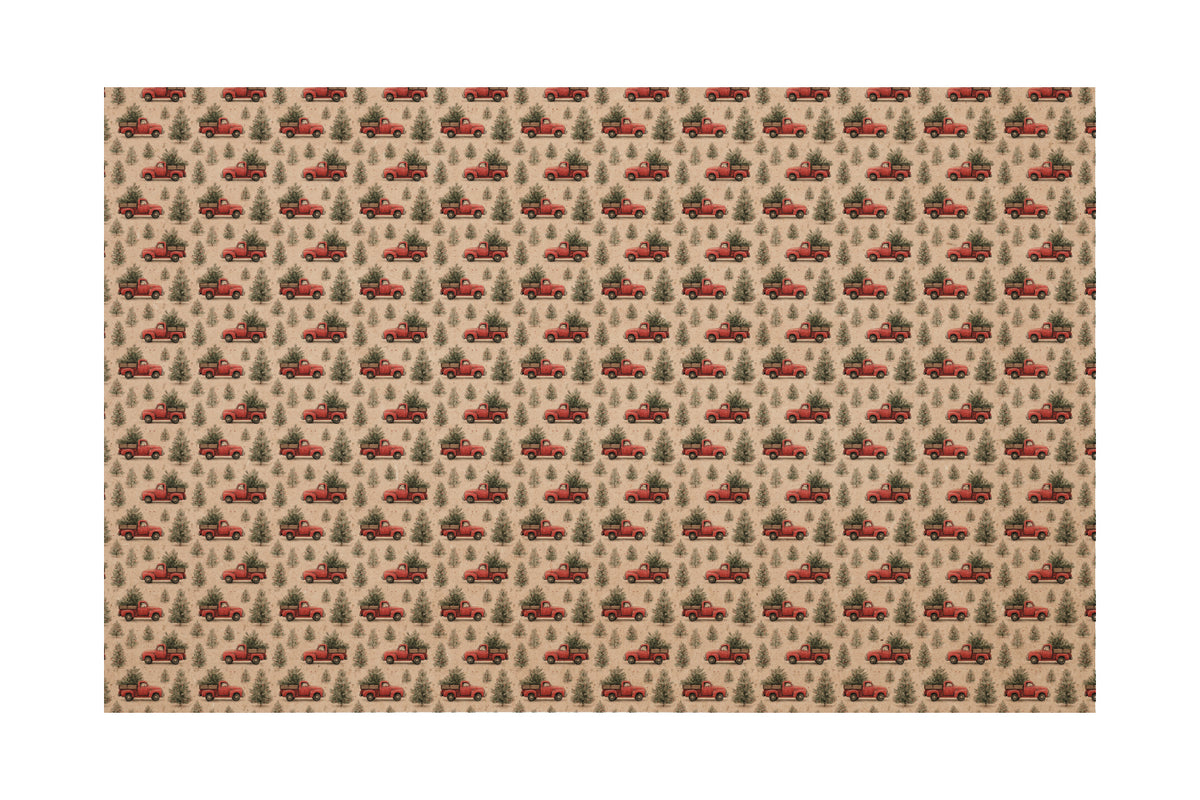 PatternPly® Naturals Red Christmas Trucks Small product photo 2