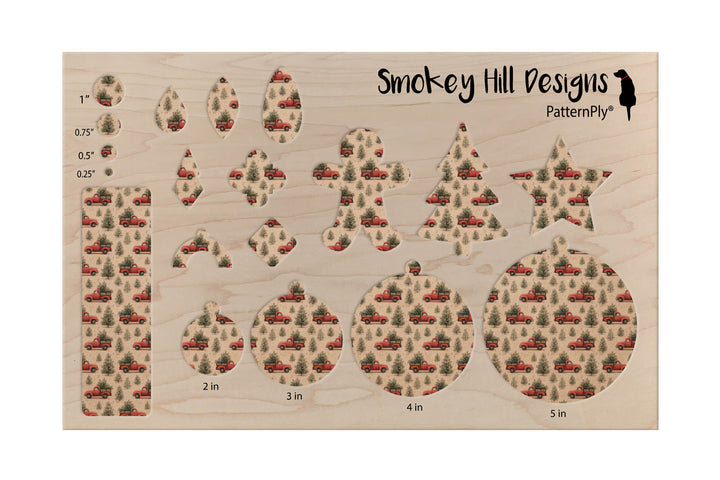 PatternPly® Naturals Red Christmas Trucks Small