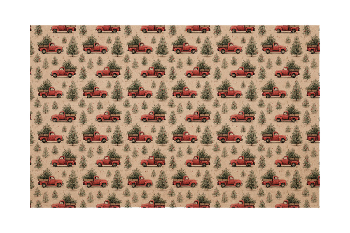 PatternPly® Naturals Red Christmas Trucks product photo 2