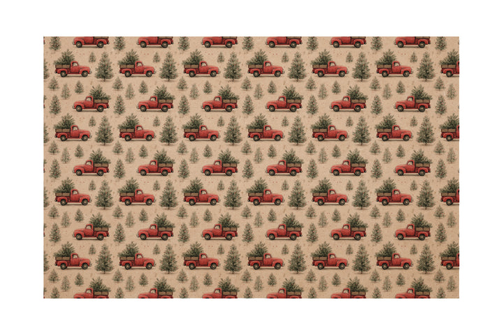 PatternPly® Naturals Red Christmas Trucks