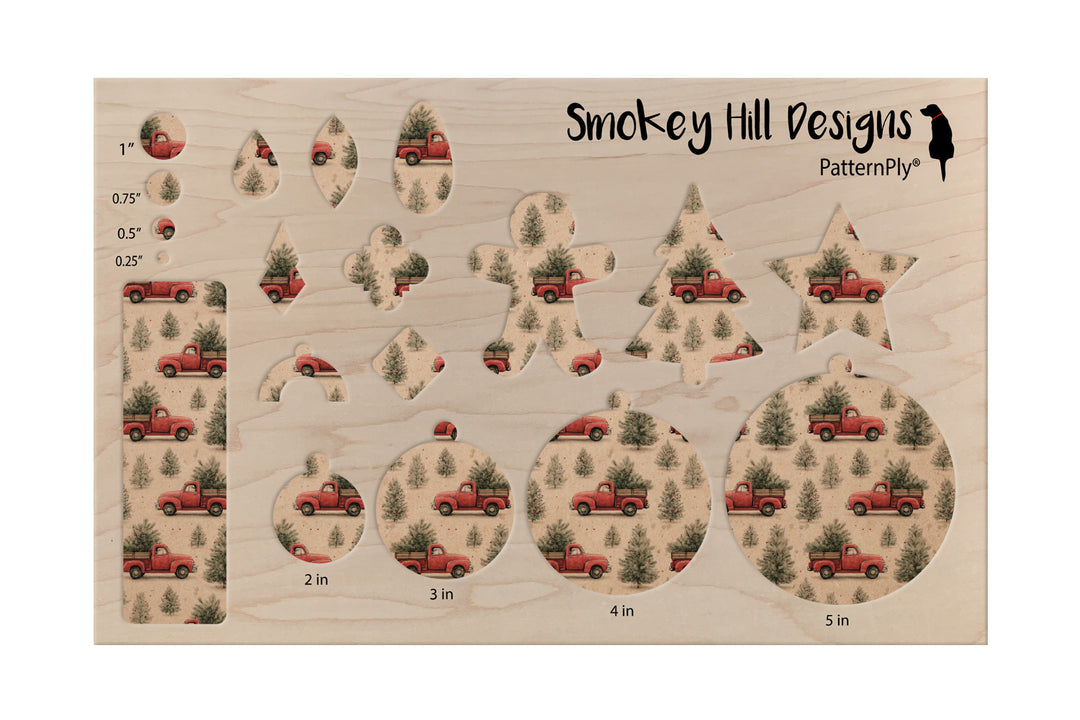 PatternPly® Naturals Red Christmas Trucks