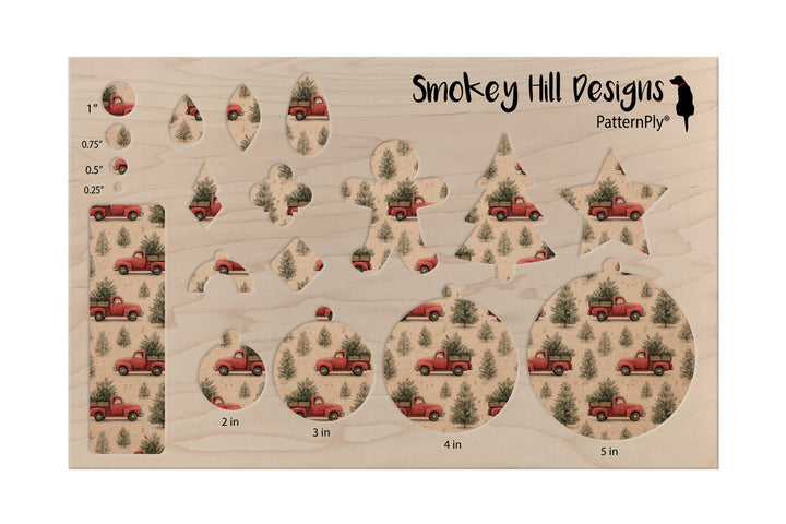 PatternPly® Naturals Red Christmas Trucks