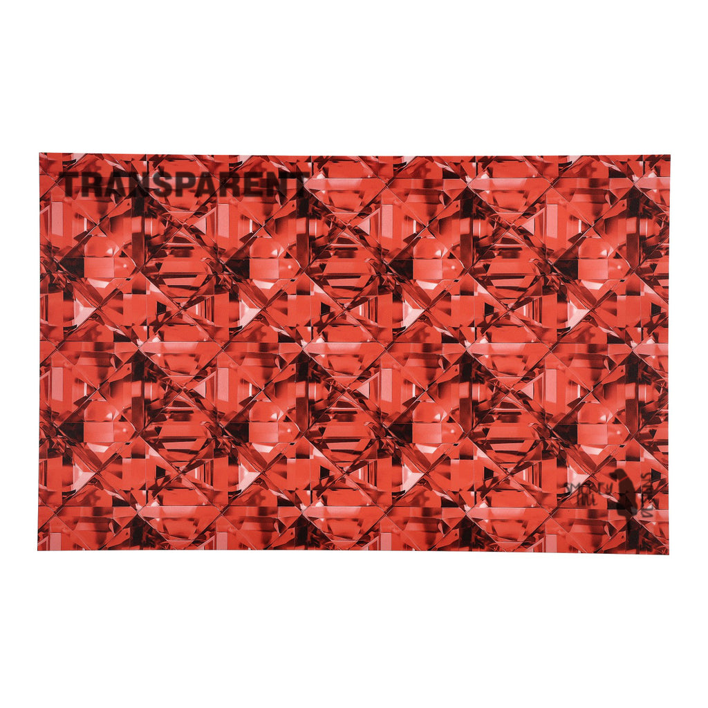 PatternPly® Transparent Red Glitz sheet showing the pattern
