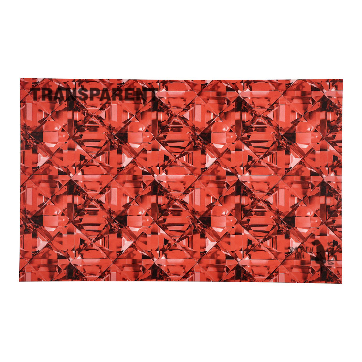PatternPly® Transparent Red Glitz sheet showing the pattern