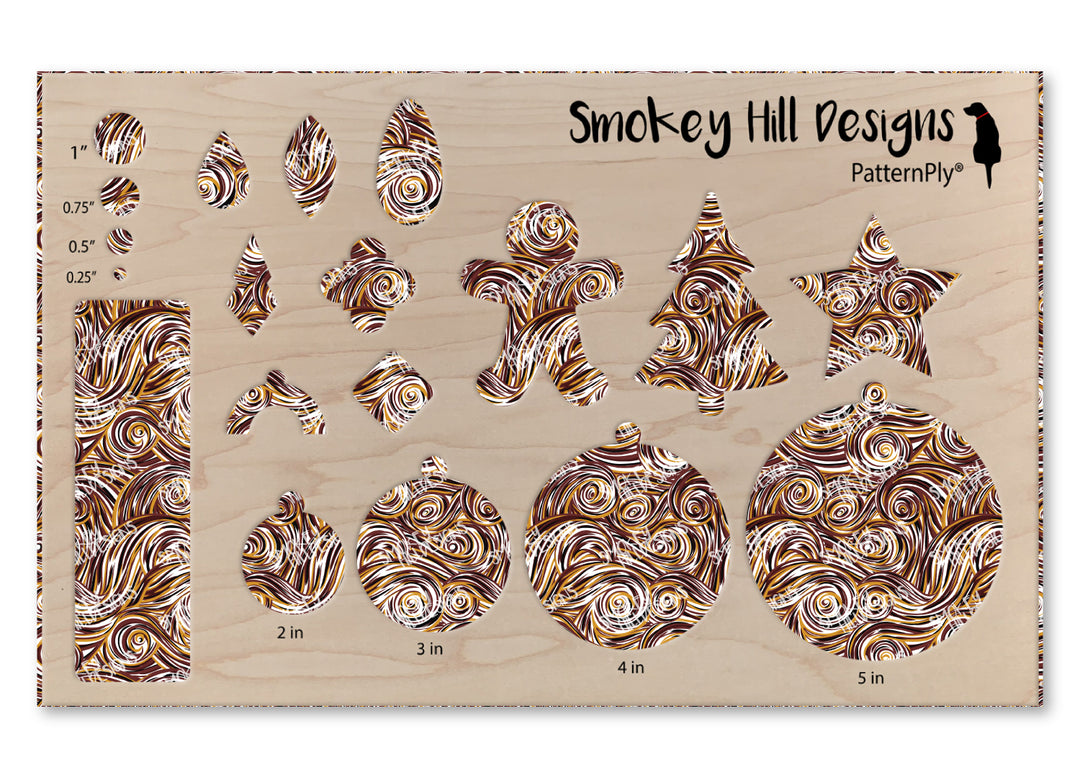 PatternPly® Scattered Red, Gold, and Black Swirls