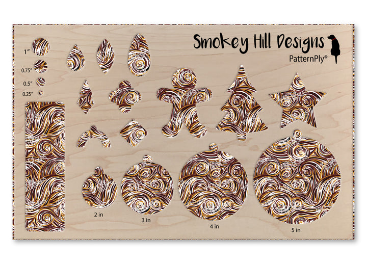 PatternPly® Scattered Red, Gold, and Black Swirls