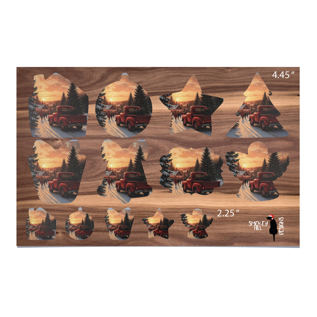 PatternPly® Full Coverage Red Truck and Christmas Tree 2 sizes