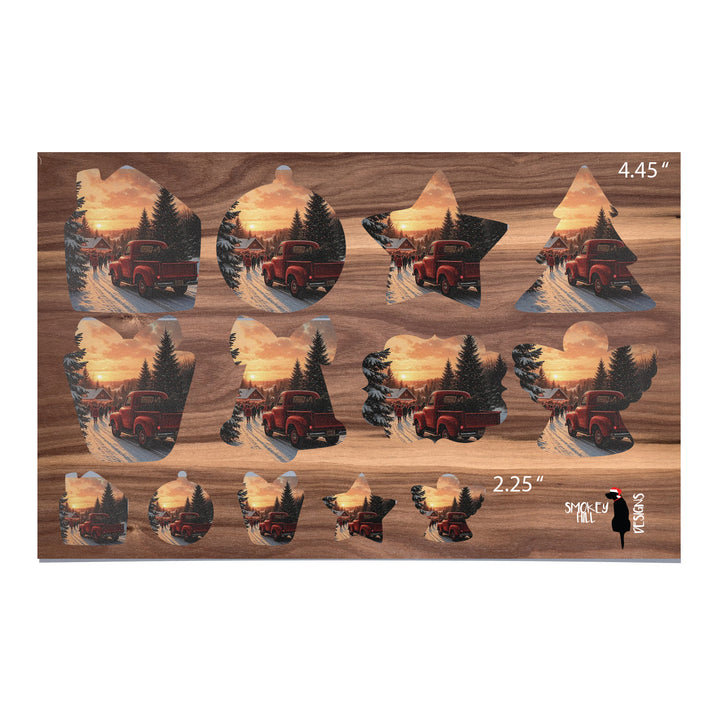 PatternPly® Full Coverage Red Truck and Christmas Tree 2 sizes