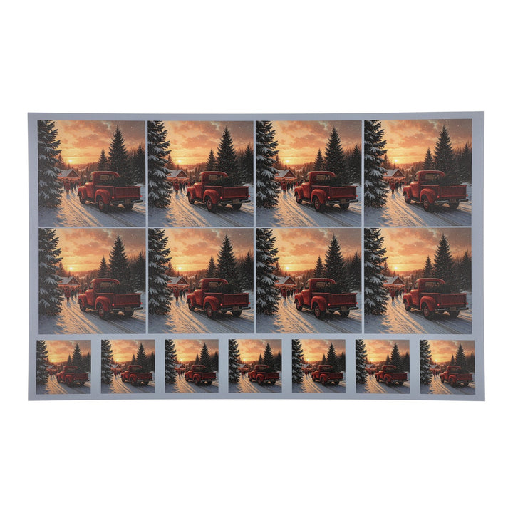 PatternPly® Full Coverage Red Truck and Christmas Tree 2 sizes