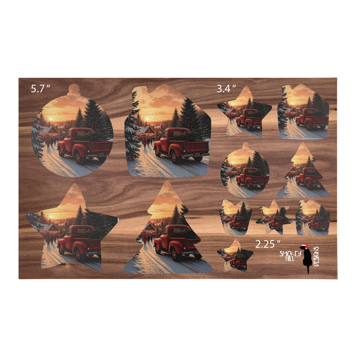 PatternPly® Full Coverage Red Truck and Christmas Tree 3 sizes