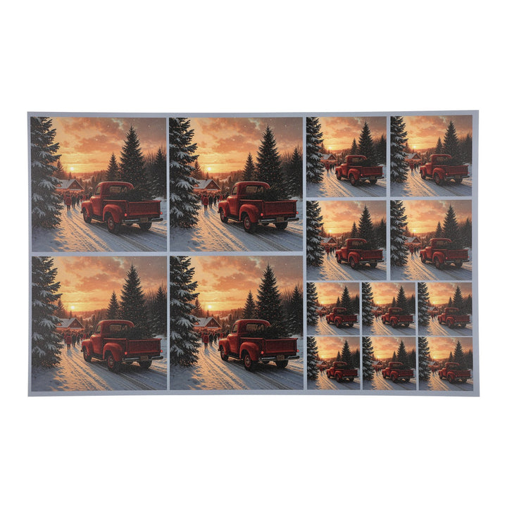 PatternPly® Full Coverage Red Truck and Christmas Tree 3 sizes